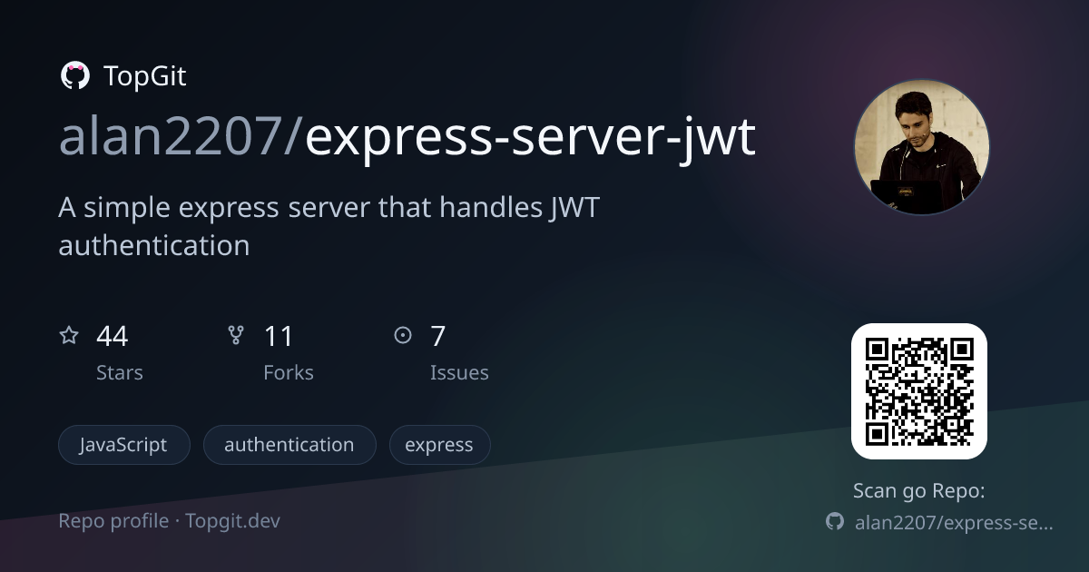 TopGit repo profile image for alan2207/express-server-jwt