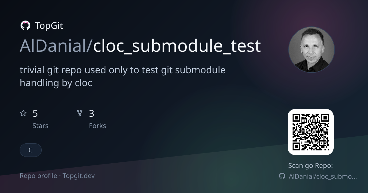 TopGit repo profile image for AlDanial/cloc_submodule_test