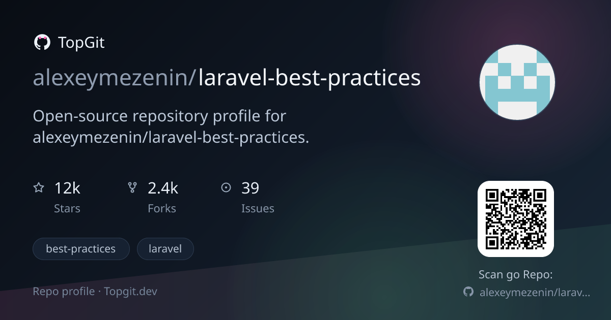 TopGit repo profile image for alexeymezenin/laravel-best-practices