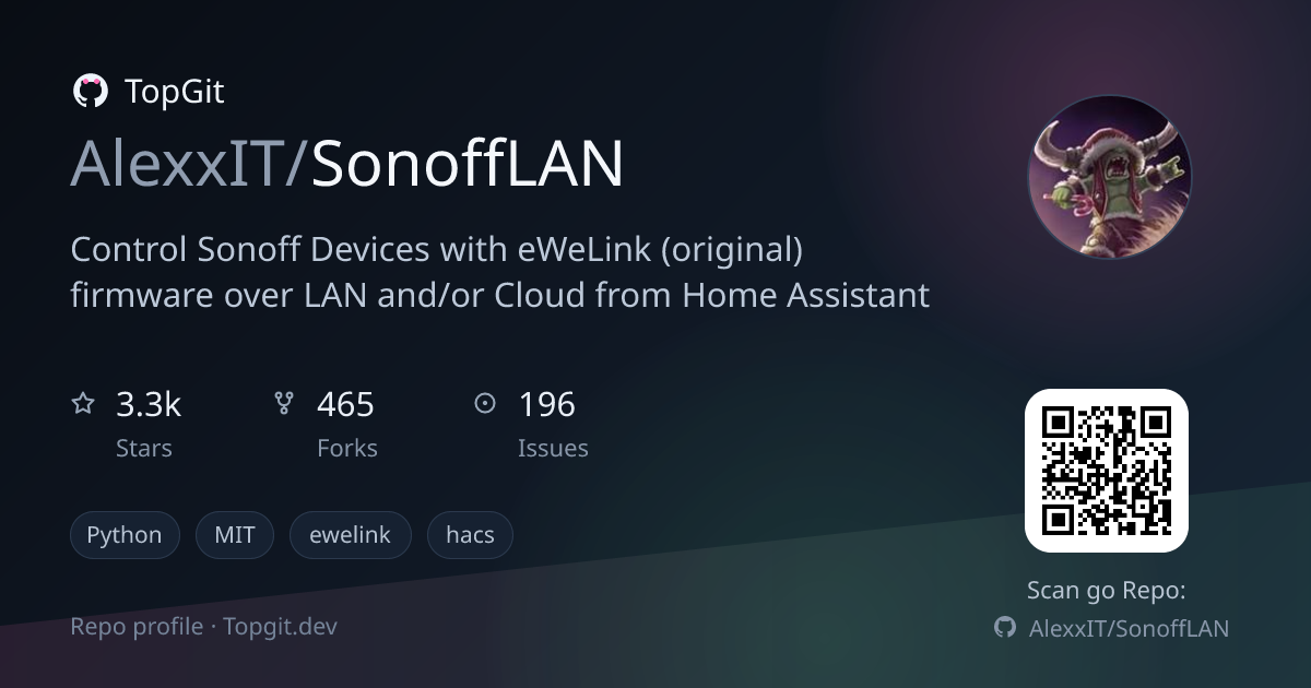 TopGit repo profile image for AlexxIT/SonoffLAN