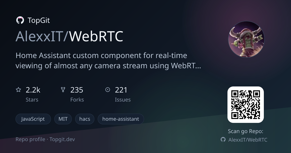 TopGit repo profile image for AlexxIT/WebRTC