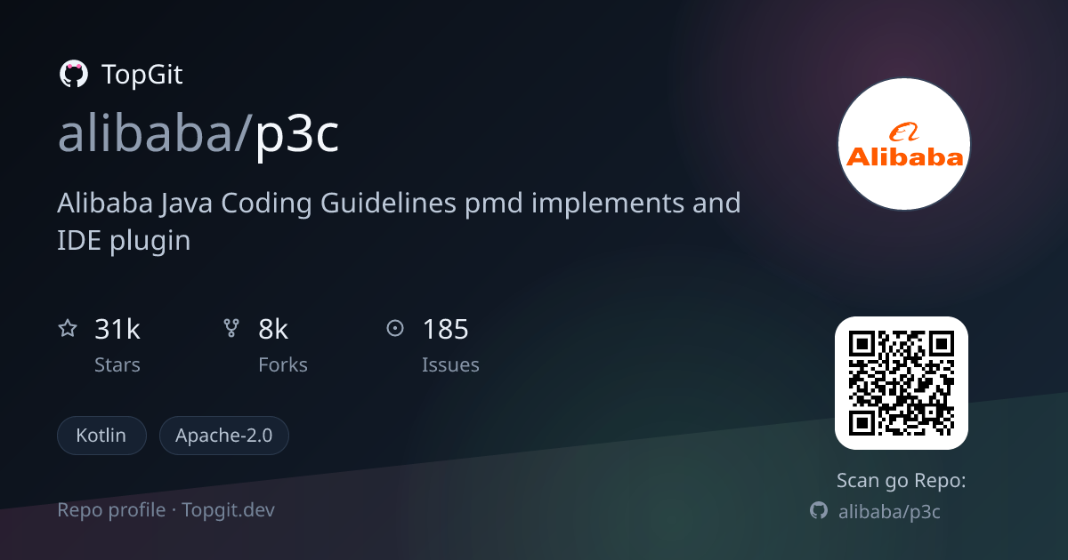TopGit repo profile image for alibaba/p3c