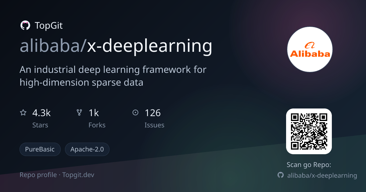 TopGit repo profile image for alibaba/x-deeplearning