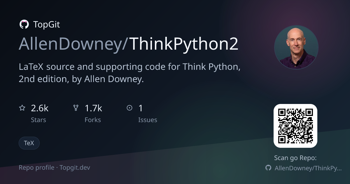 TopGit repo profile image for AllenDowney/ThinkPython2