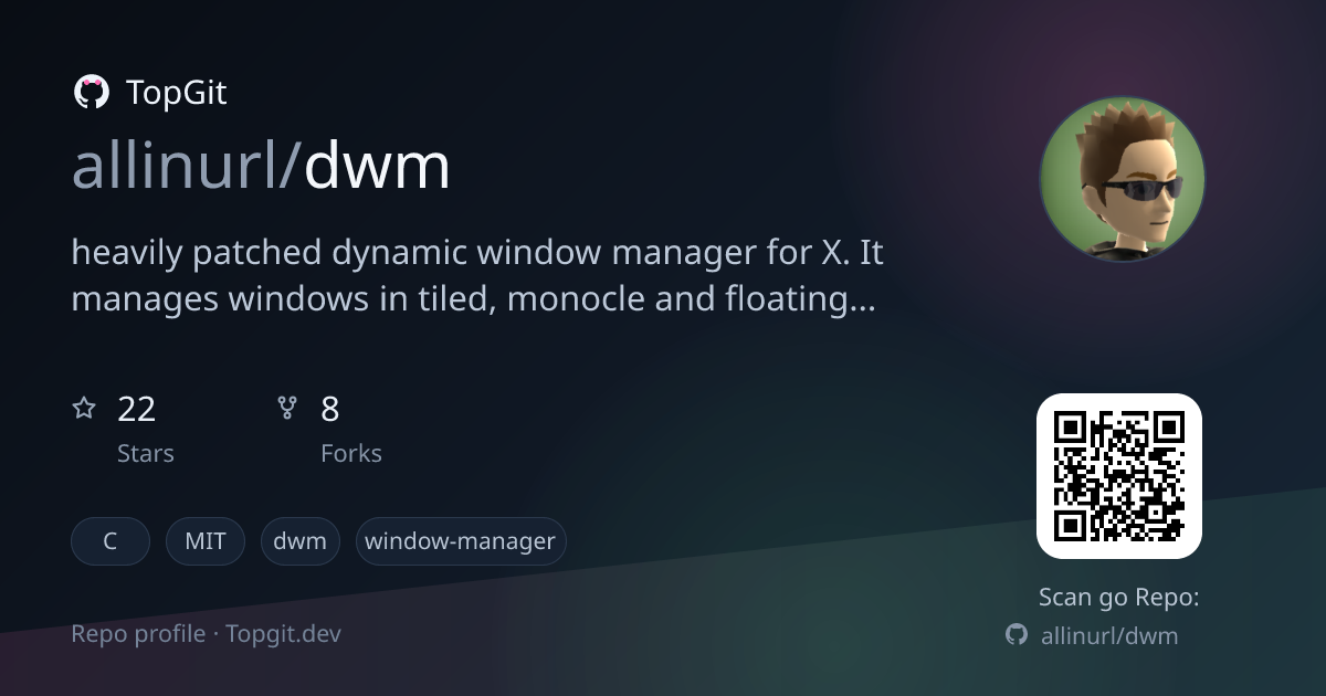 TopGit repo profile image for allinurl/dwm