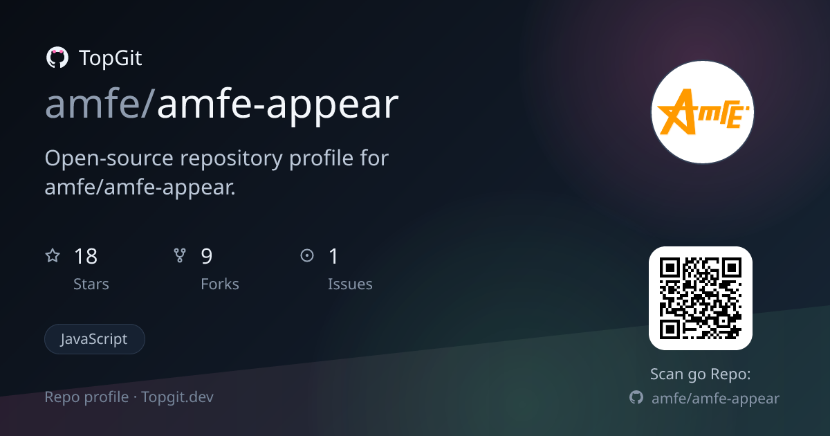 TopGit repo profile image for amfe/amfe-appear