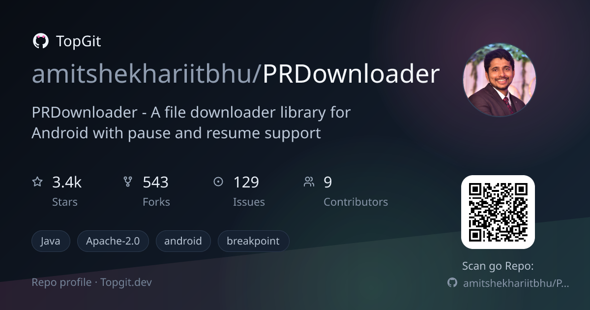 TopGit repo profile image for amitshekhariitbhu/PRDownloader