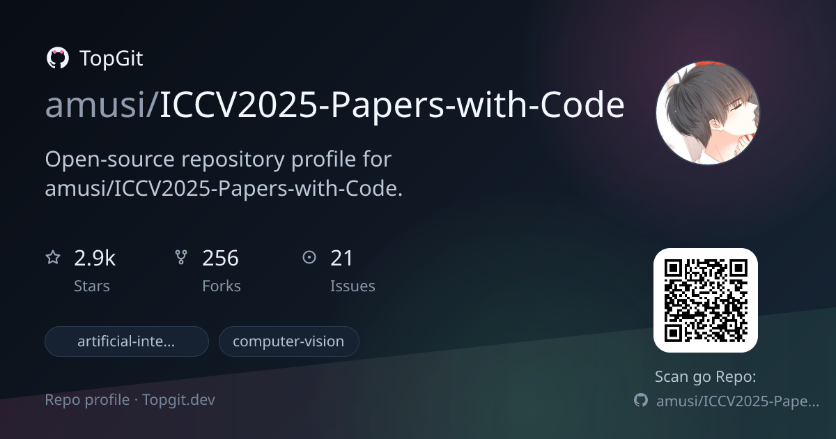TopGit repo profile image for amusi/ICCV2025-Papers-with-Code