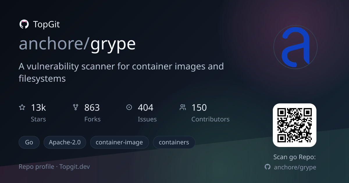 TopGit repo profile image for anchore/grype