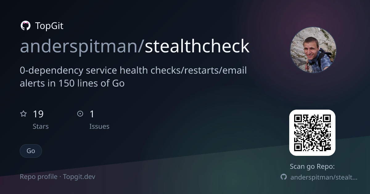 TopGit repo profile image for anderspitman/stealthcheck