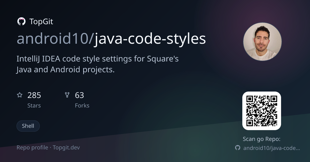 TopGit repo profile image for android10/java-code-styles