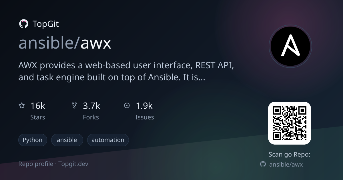 TopGit repo profile image for ansible/awx