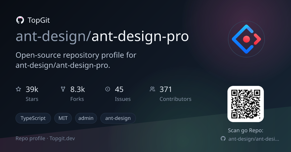 TopGit repo profile image for ant-design/ant-design-pro