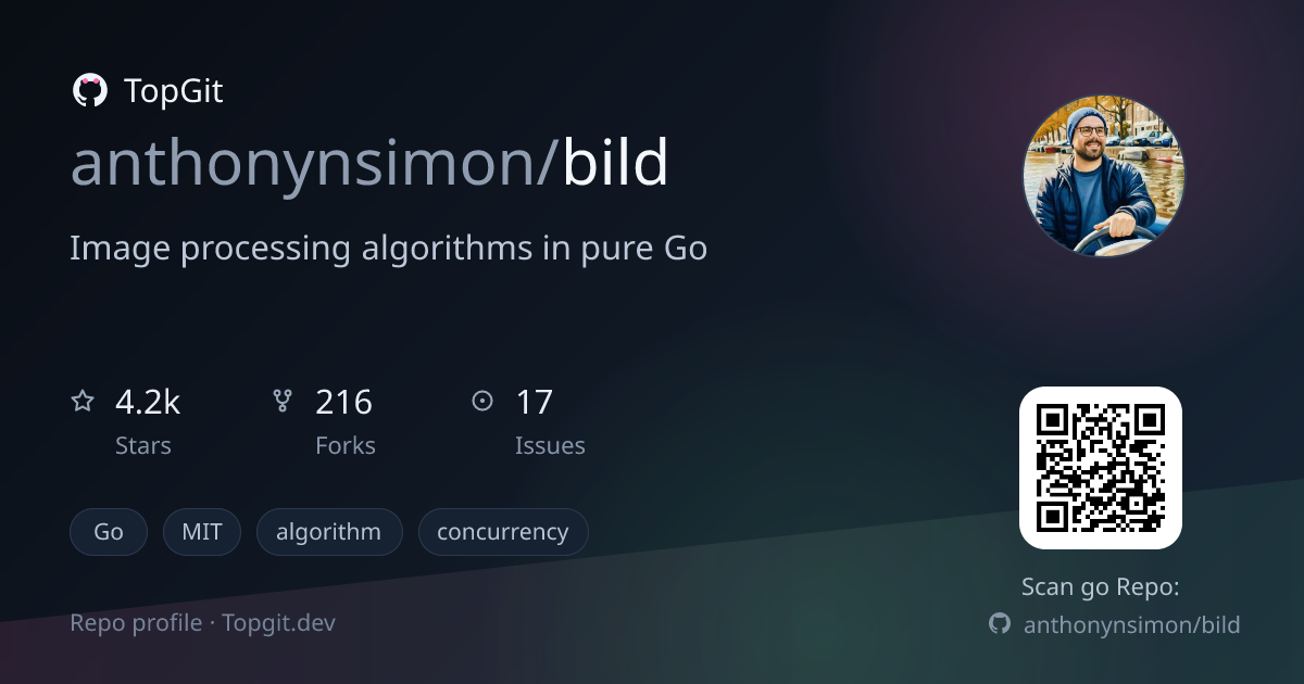 TopGit repo profile image for anthonynsimon/bild