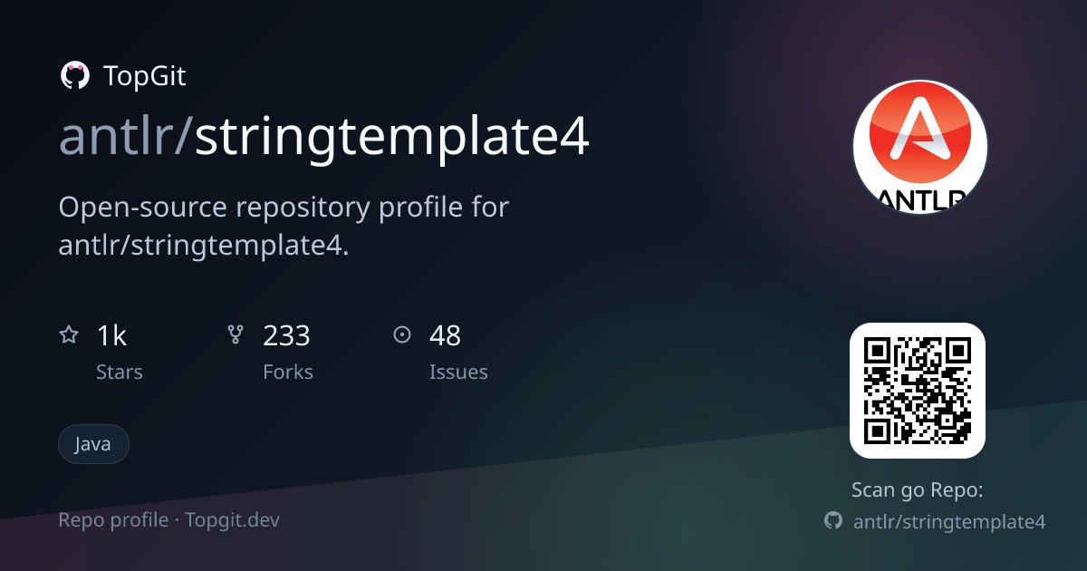 TopGit repo profile image for antlr/stringtemplate4