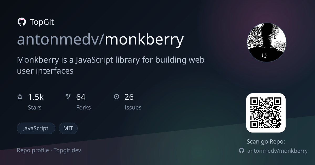 TopGit repo profile image for antonmedv/monkberry