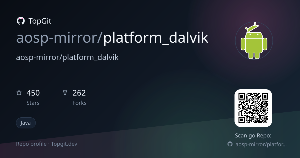 TopGit repo profile image for aosp-mirror/platform_dalvik