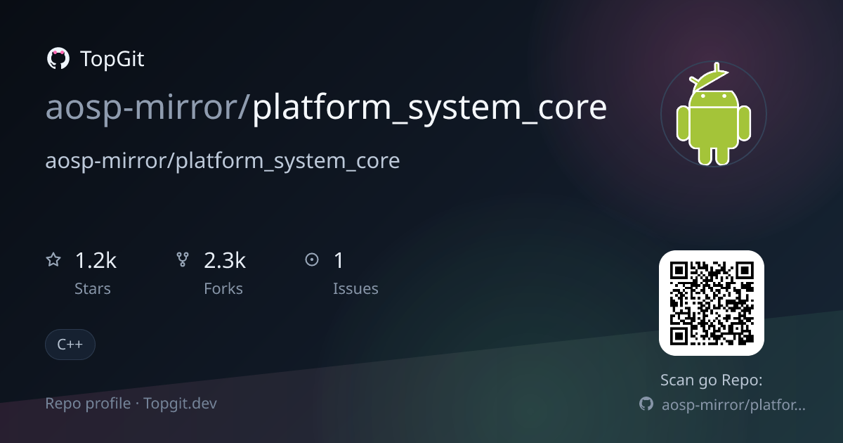 TopGit repo profile image for aosp-mirror/platform_system_core