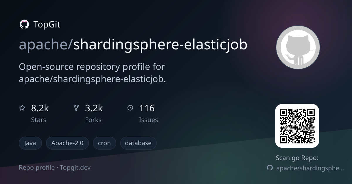 TopGit repo profile image for apache/shardingsphere-elasticjob
