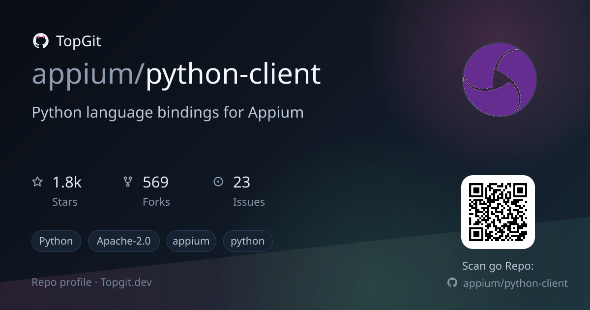 TopGit repo profile image for appium/python-client