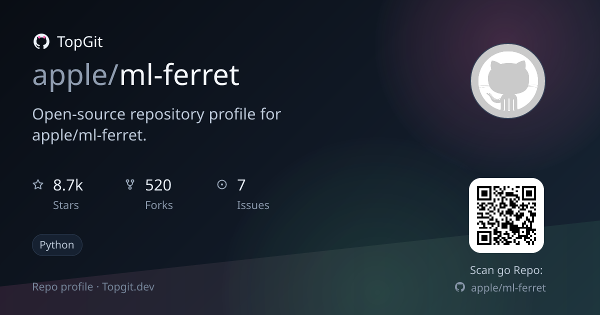 TopGit repo profile image for apple/ml-ferret