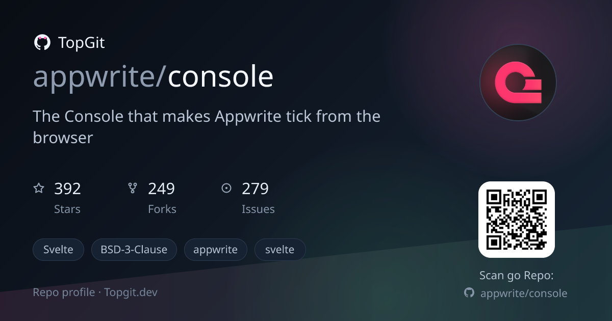 TopGit repo profile image for appwrite/console