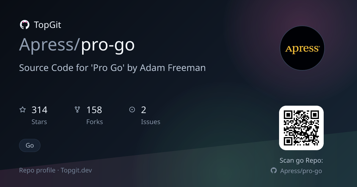 TopGit repo profile image for Apress/pro-go