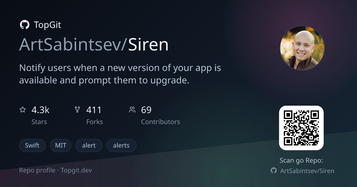 TopGit repo profile image for ArtSabintsev/Siren