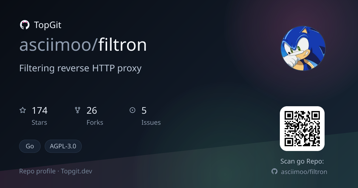 TopGit repo profile image for asciimoo/filtron