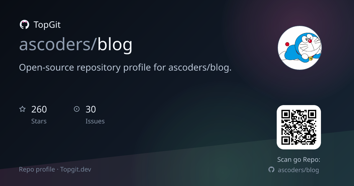 TopGit repo profile image for ascoders/blog