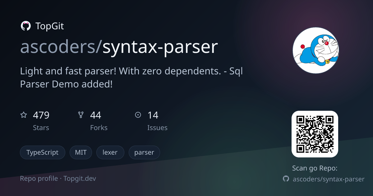 TopGit repo profile image for ascoders/syntax-parser