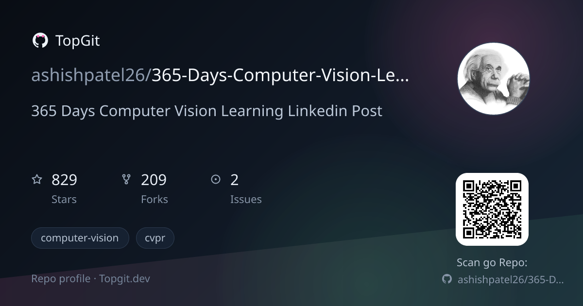 TopGit repo profile image for ashishpatel26/365-Days-Computer-Vision-Learning-Linkedin-Post