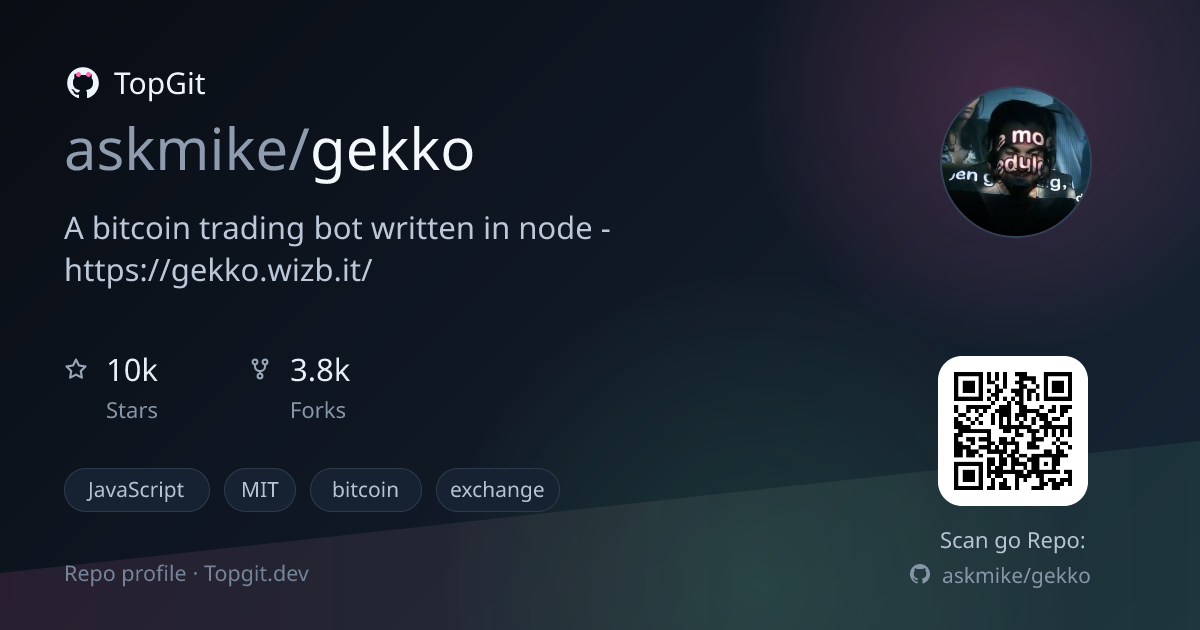 TopGit repo profile image for askmike/gekko