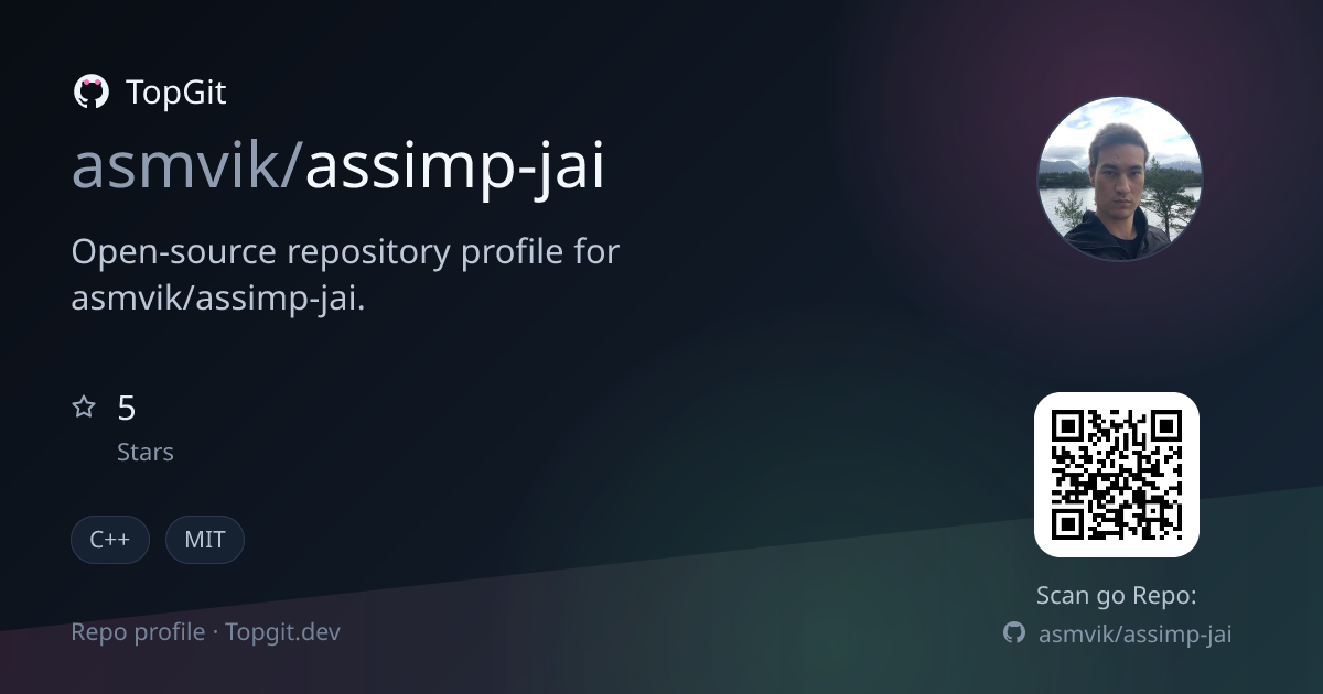 TopGit repo profile image for asmvik/assimp-jai