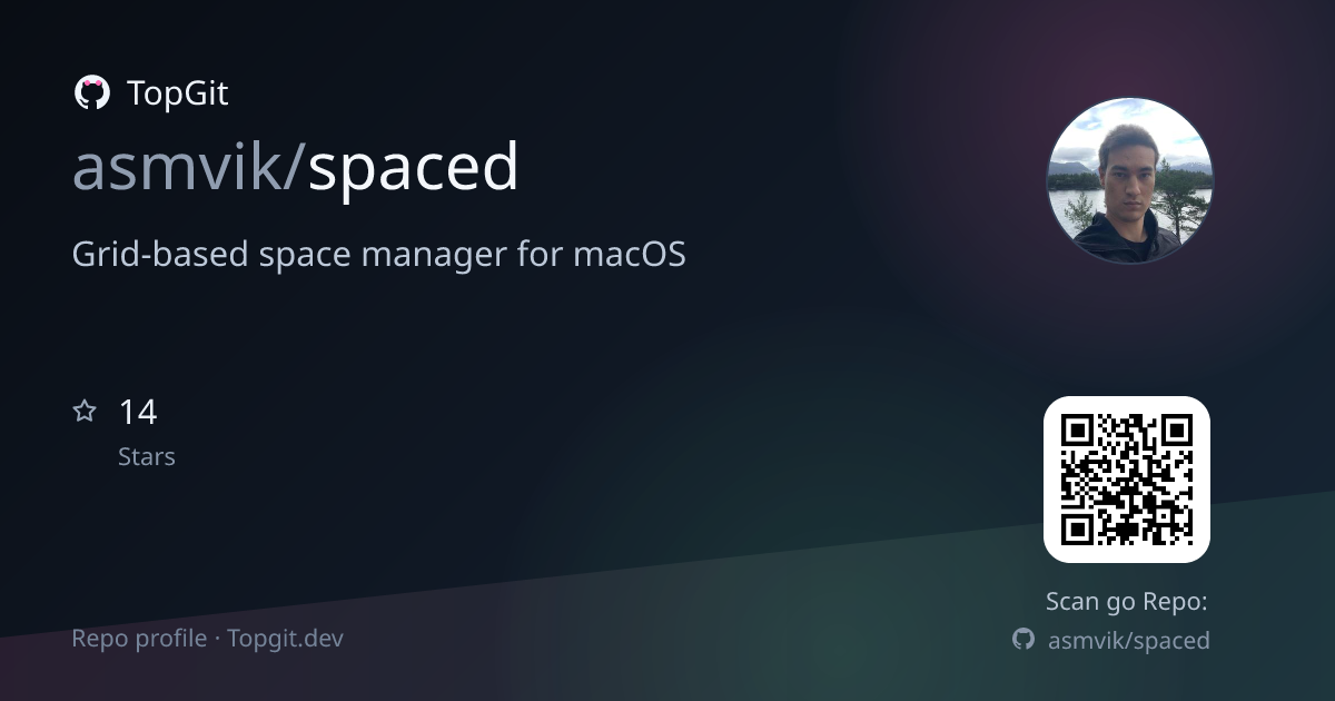 TopGit repo profile image for asmvik/spaced