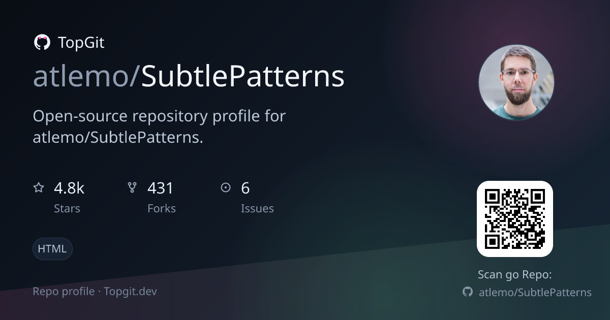 TopGit repo profile image for atlemo/SubtlePatterns