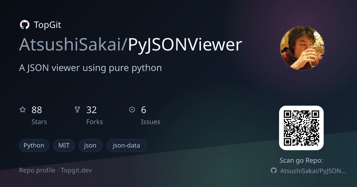TopGit repo profile image for AtsushiSakai/PyJSONViewer