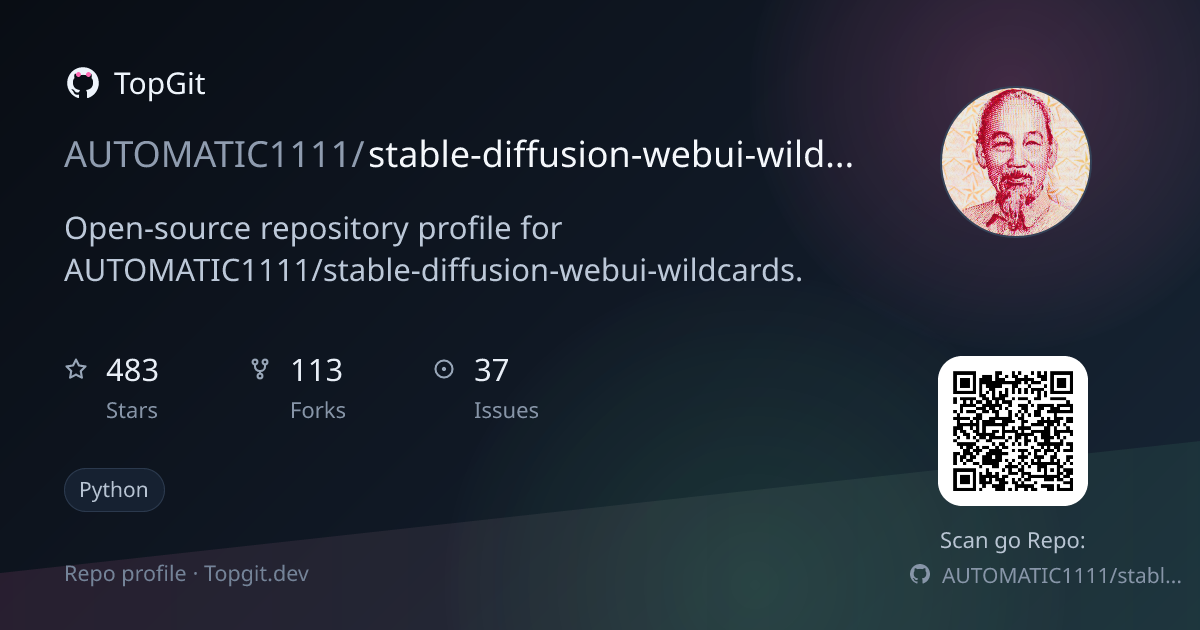 TopGit repo profile image for AUTOMATIC1111/stable-diffusion-webui-wildcards
