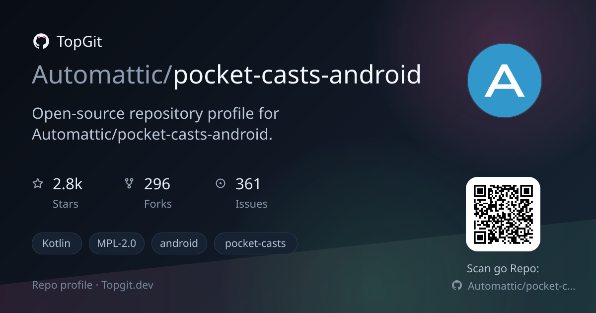 TopGit repo profile image for Automattic/pocket-casts-android