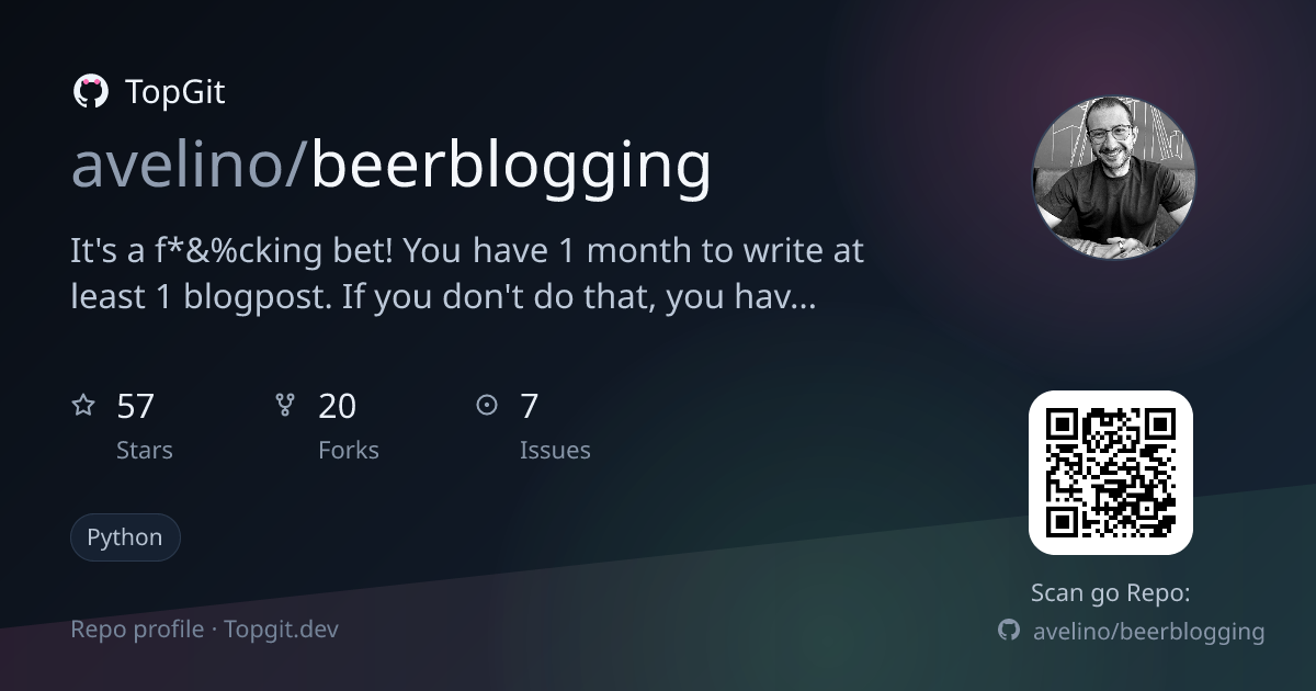 TopGit repo profile image for avelino/beerblogging