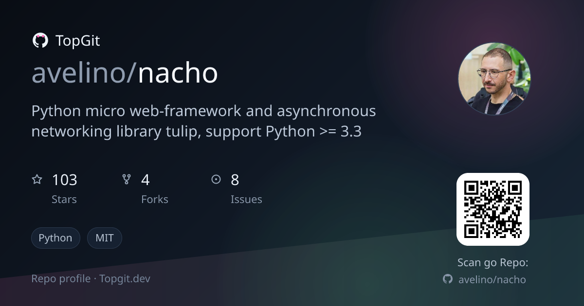 TopGit repo profile image for avelino/nacho