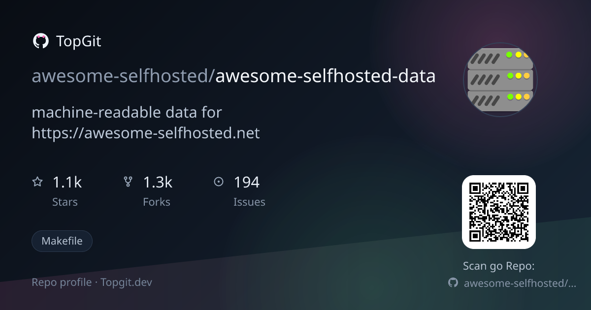 TopGit repo profile image for awesome-selfhosted/awesome-selfhosted-data