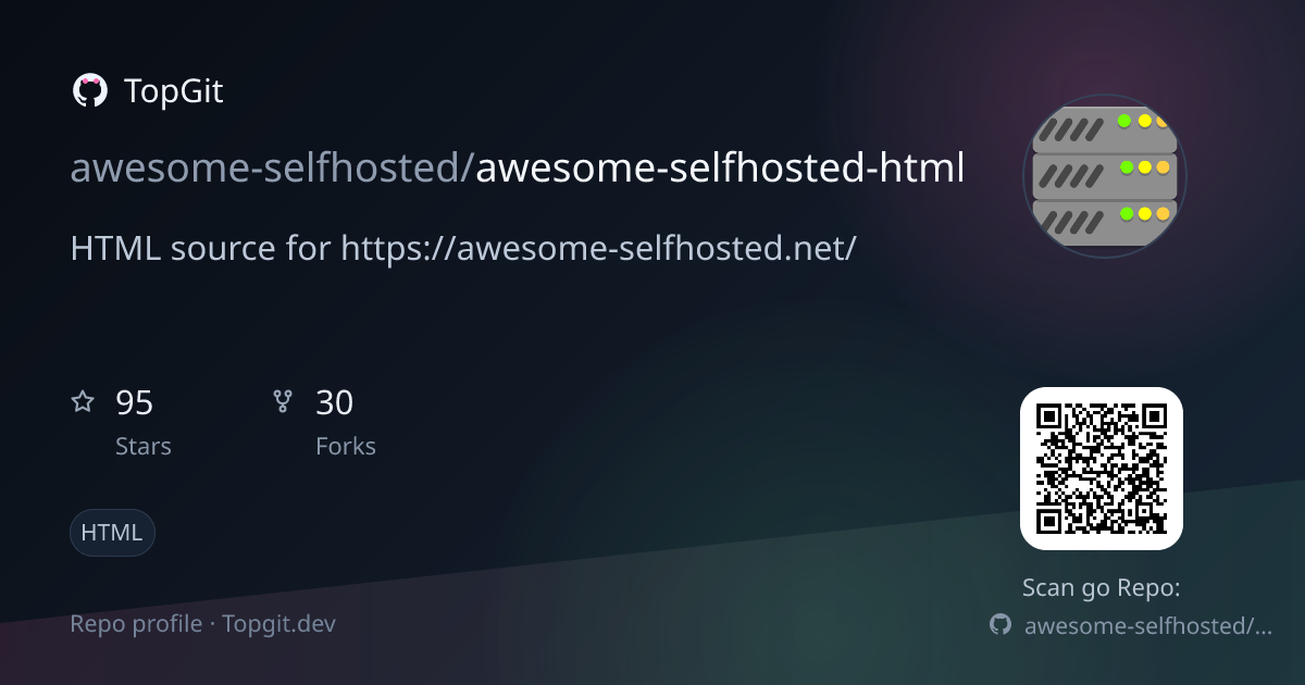 TopGit repo profile image for awesome-selfhosted/awesome-selfhosted-html