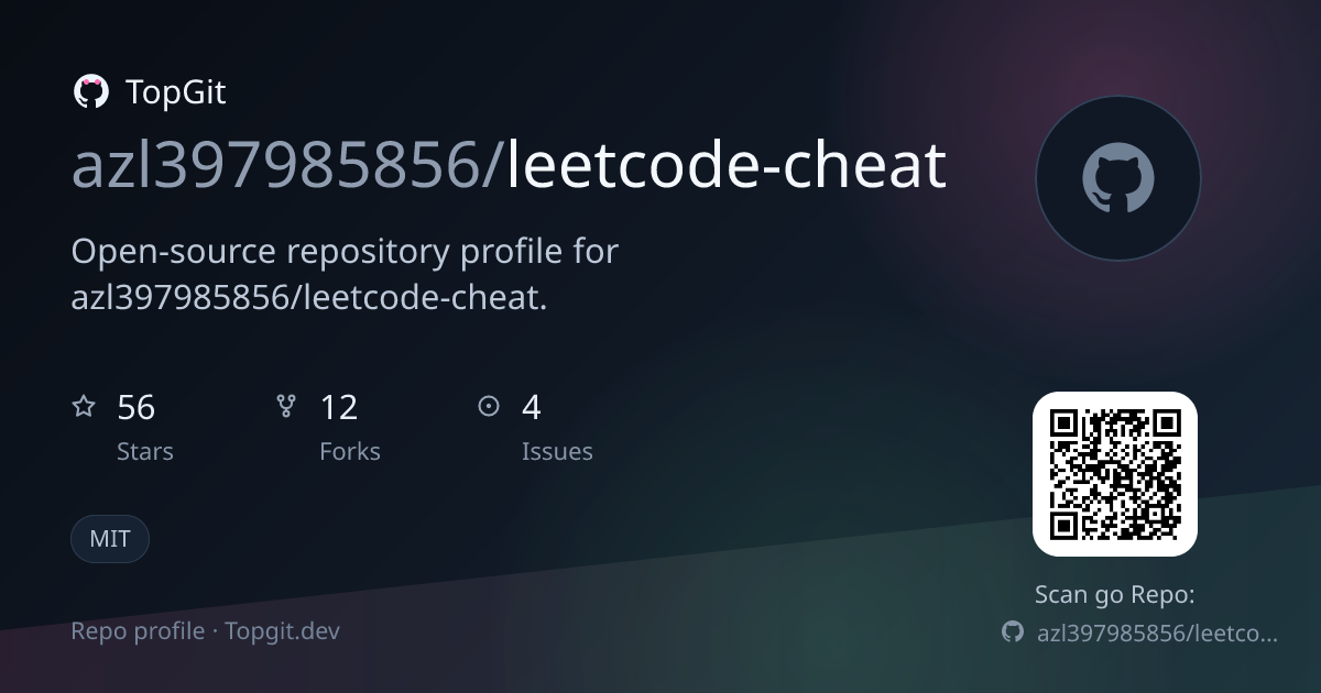 TopGit repo profile image for azl397985856/leetcode-cheat