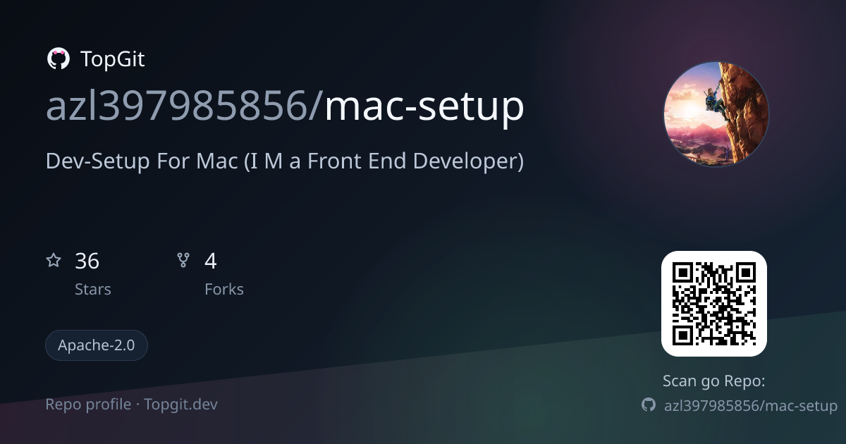 TopGit repo profile image for azl397985856/mac-setup
