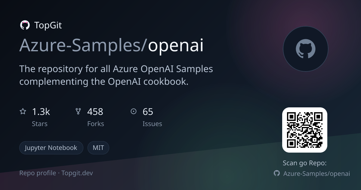 TopGit repo profile image for Azure-Samples/openai