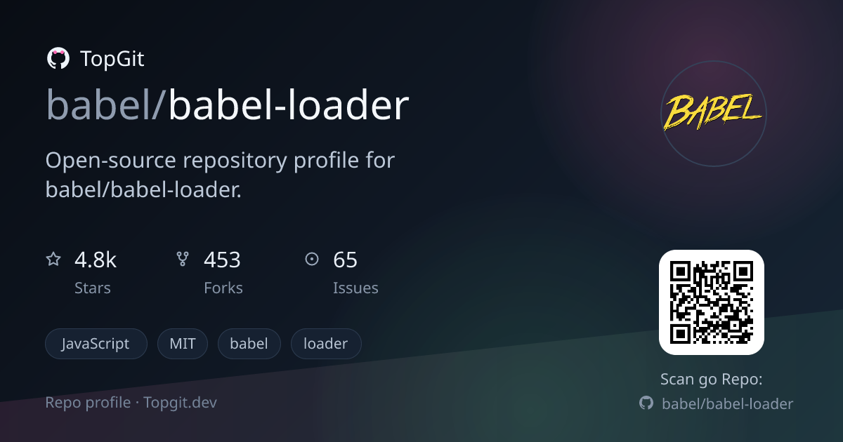 TopGit repo profile image for babel/babel-loader