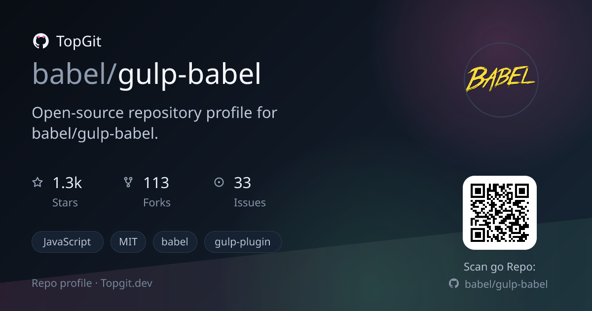 TopGit repo profile image for babel/gulp-babel
