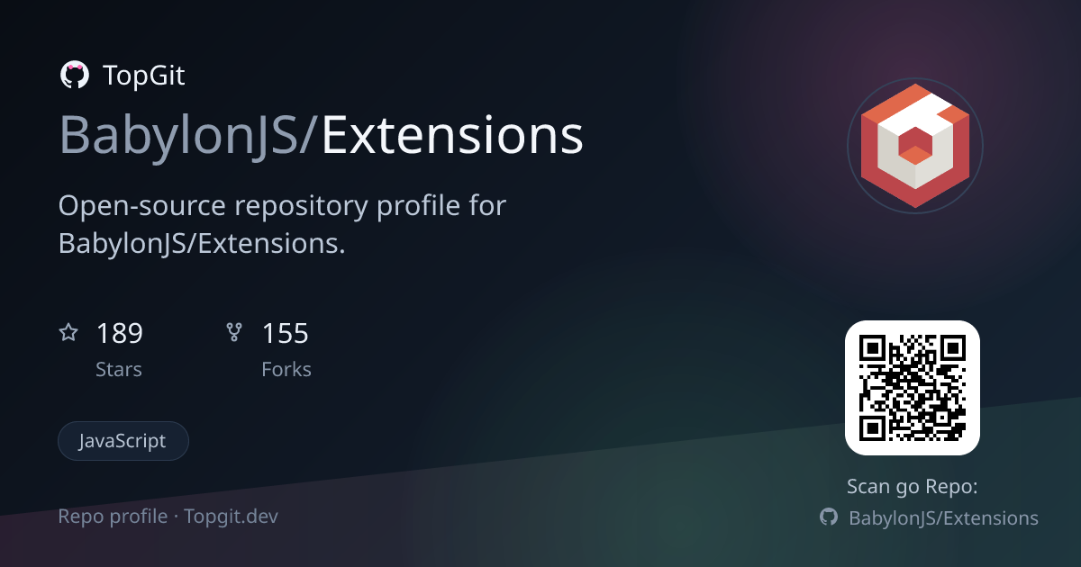 TopGit repo profile image for BabylonJS/Extensions