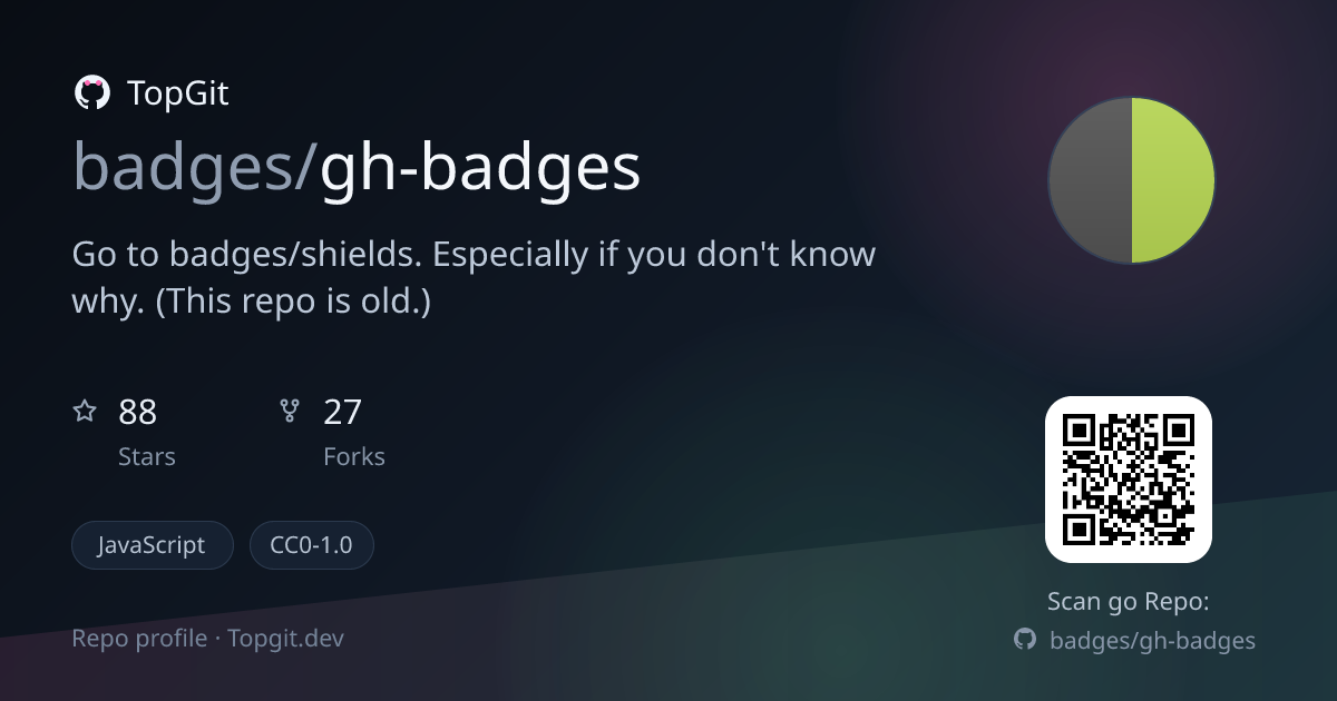 TopGit repo profile image for badges/gh-badges
